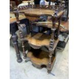 An inlaid walnut veneered Victorian what not. For restorationÃ¢â‚¬Â¦