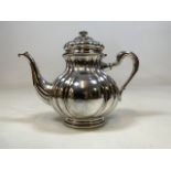 Danish silver Coffee pot. Peter Hertz (crown jeweller) 1874-1934. 593 grams. H 19.5cms.