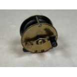 An Allcock and co brass fishing reel. Marked S.Allcock and Co Reditch Eng.
