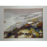 Jim Whitlock 2001. Snow and course. Gouache. With exhibition labels. Signed in pencil. W:18cm x