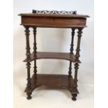 A Victorian open davenport or ladies desk. Mahogany with leather writing slope to interior desk