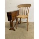 A small Sutherland table also with a beechwood kitchen chair.