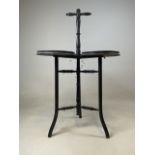 An ebonised and turned three section E W Godwin style plant stand. (A.f)H:81cm