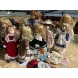 A large quantity of unboxed collectors dolls