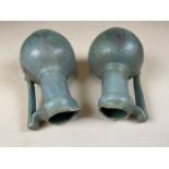 A pair of Ruskin style pottery vases. H:15cm