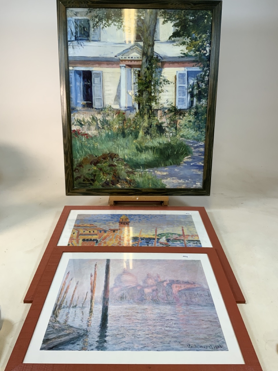 A large scale Edouard Manet print also with a Monet print and an Andre Derain print. Manet print