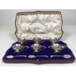 A boxed Silver sorbet set retailed by R&W Sorley, Glasgow. Individually hallmarked pieces dated
