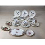 Wedgwood Ice Rose, Six cups and saucers and five tea plates, a Minto dish, an Aynsley pin dish and