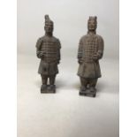 A pair of terracotta warriors.H:17cm