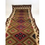 A Maimana Kilim runner W:73cm x H:300cm