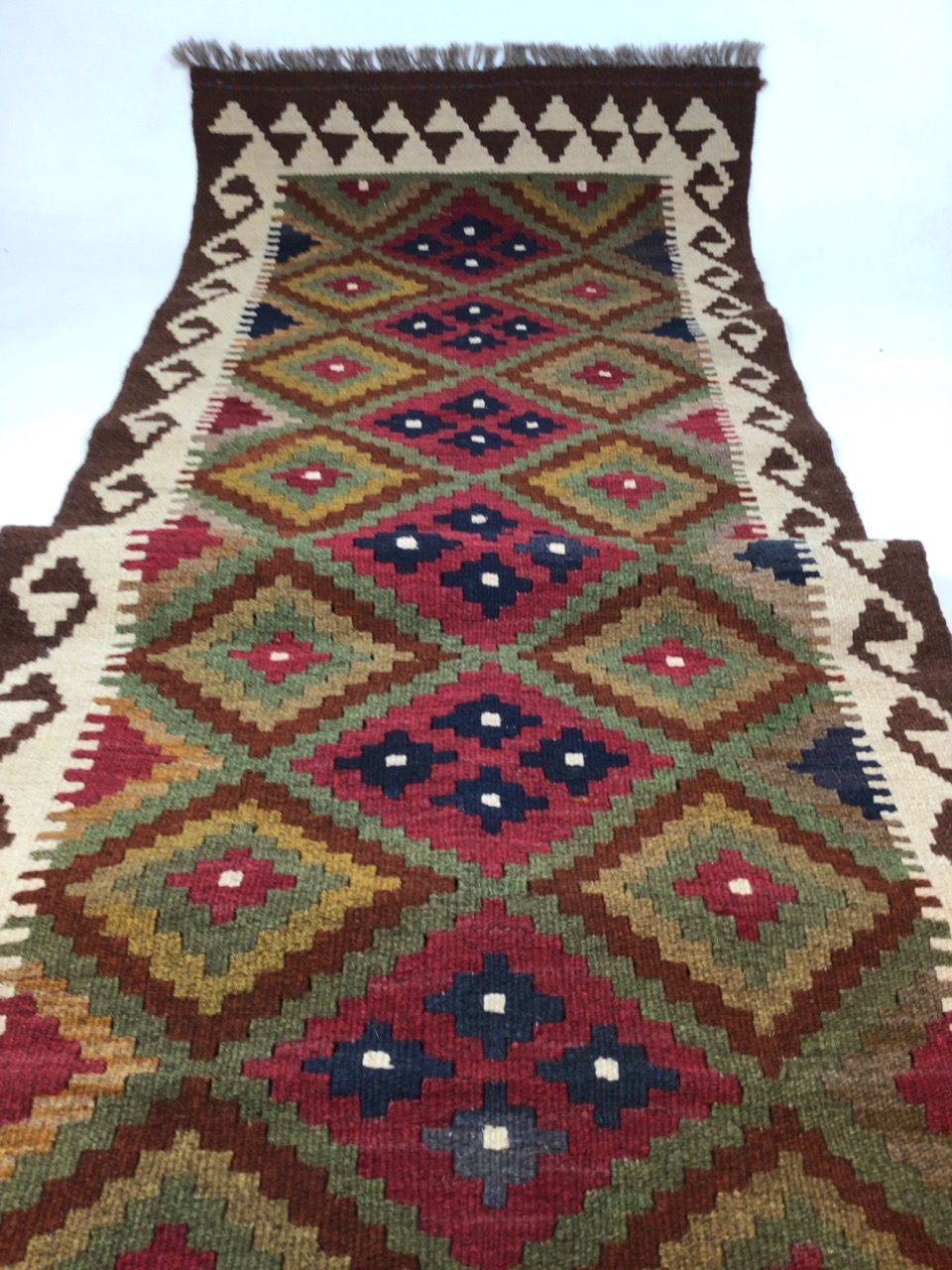 A Maimana Kilim runner W:73cm x H:300cm - Image 3 of 5