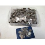 A bag of sixpence coins post 1936. Weight 3600 gms (approx) with some earlier sixpence coins
