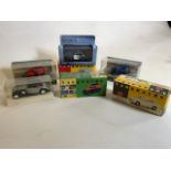 A collection of boxed cars Solido, Lledo and Corgi.