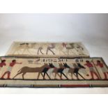 Two applique wall hangings of camels and donkeysW:128cm x H:46cm largest dimensions