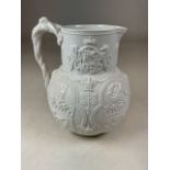 A Parian ware jug, marked W.B for William Brownfield, COBRIDGE ALBION. Registration mark dated