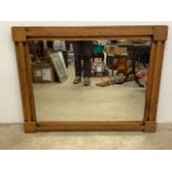 A oak framed early 20th century mirror. W:111cm x H:86cm