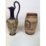 A Doulton Lambeth stoneware jug commemorating William Gladstone 19cm together with a Doulton Lambeth