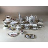 A Foley China Ming Rose Coffee service together with other collectibles including Crown Derby,