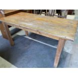 A Pine kitchen table.W:152cm x D:77cm x H:75cm