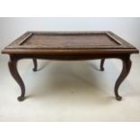 A Queen Anne style low table with decorative gilt painted perimeter.W:81cm x D:53cm x H:43cm