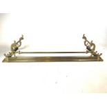 A Brass art Nouveau fire fender. W:131cm x D:44cm x H:28cm