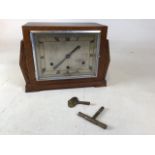 A 1930s Art Deco style clock made by the Perivale Clock Manufacturing company. Two keys inside