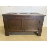 A small 19th century oak panelled coffer. W:95cm x D:51cm x H:56cm