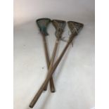 Three Hattersleys lacrosse sticks