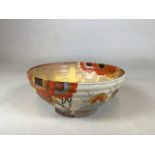 A Clarice Cliff Rodanthe bowl. Signed Clarice Cliff Bizarre to baseW:23cm x H:10cm