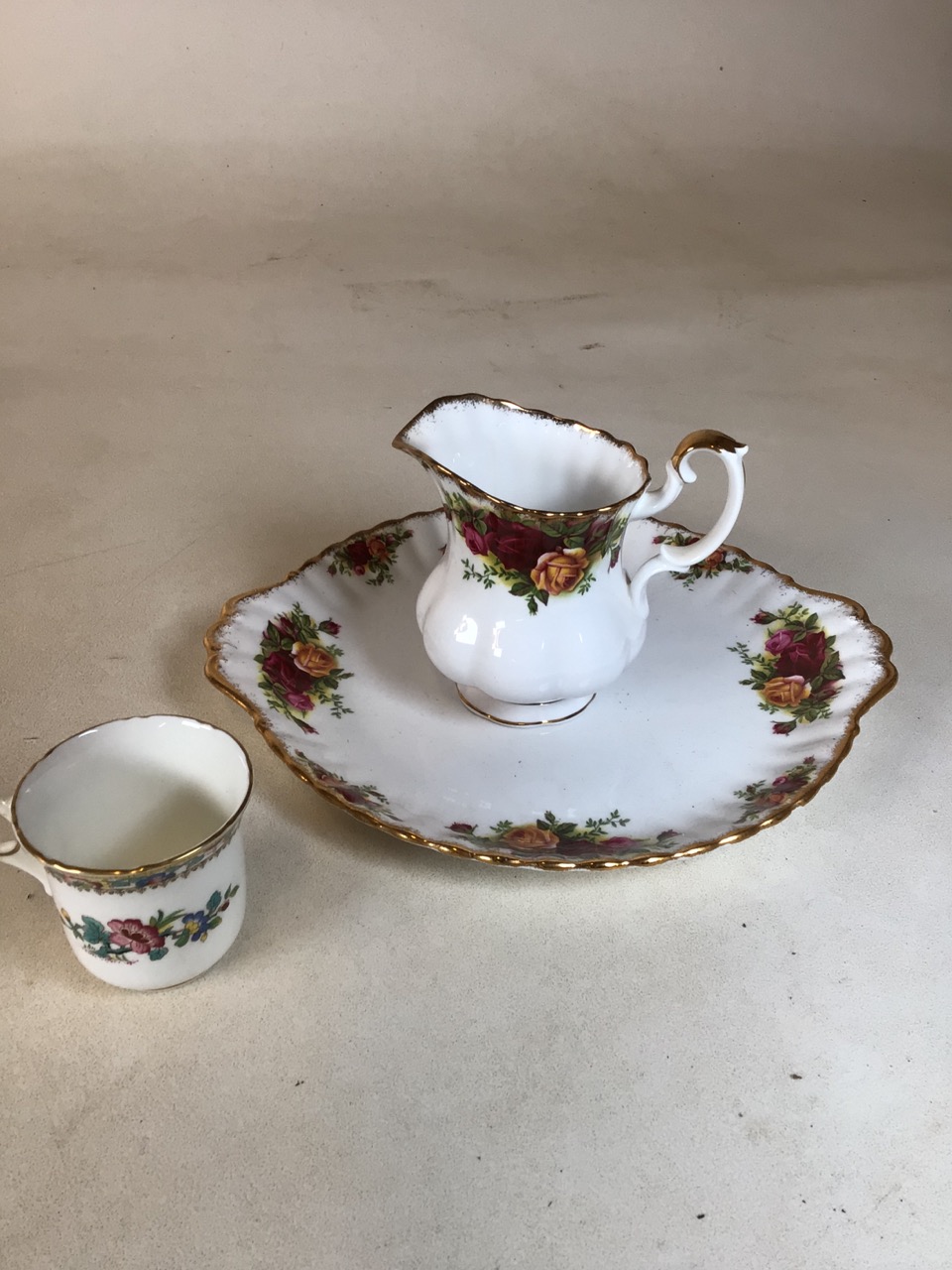 A Foley China Ming Rose Coffee service together with other collectibles including Crown Derby, - Image 7 of 8