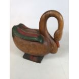 A painted wooden ornamental duck - a great door stop W:39cm x H:42cm