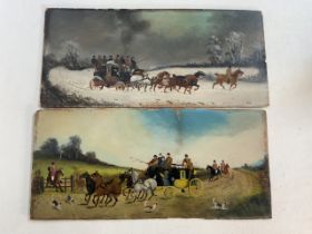 Philip Henry Rideout (1860-1920) Victorian coaching scenes. Signed lower right and dated 1899.