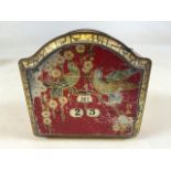 A Christmas confectionery tin Geo Bassets and co Sheffield with scroll through dates.