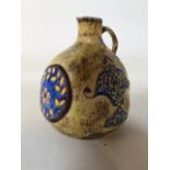A Chameleon Ware Art Deco hand painted flagon by Clews and Co, TunstallInitials to base L.R 100/117