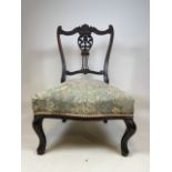 A Victorian style nursing chair. Seat height H:36cm
