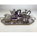 A quantity of silver plated items