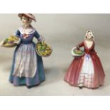 Two Royal Doulton figurines: Daffy Down Dilly Height 21cm and Janet Height 17cm