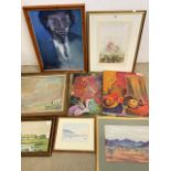 Original oils, pastels and watercolour and prints.