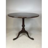 A Georgian mahogany tilt top tripod table. W:80cm x D:80cm x H:71cm