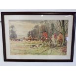 Edward H Simpson, British. (1901-1989) Watercolour on paper. Hunting scene. Image W:59cm x H:36cm