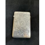 A bright cut card case marked Birmingham 1905. Makers mark GDR George David Rattray. 58 grams.