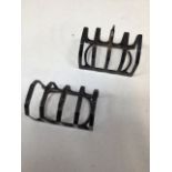 Two toast racks - hallmarks to base. Weight approx 110gm