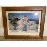 A young lovers print by Sir Lawrence Alma Tadema. W:98cm x H:78cm