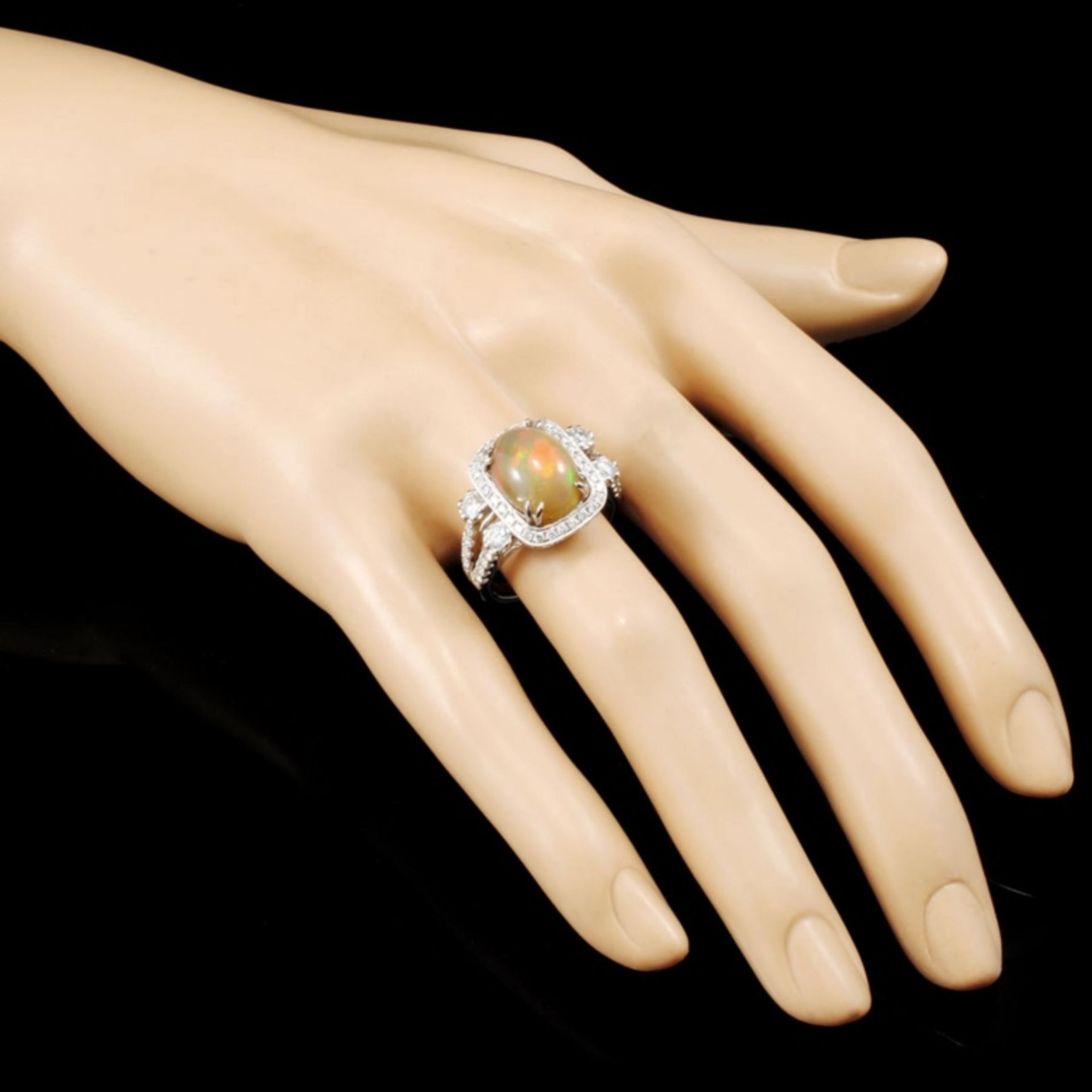14K Gold 3.18ct Opal & 1.08ctw Diamond Ring - Image 3 of 5