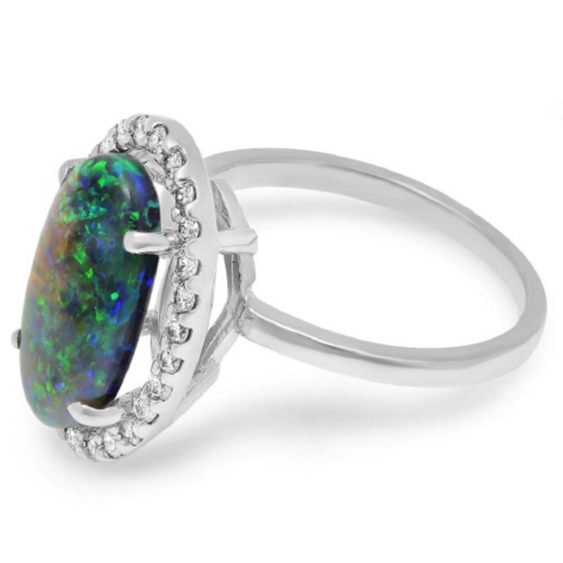 14K Gold 3.00ct Opal & 0.35ct Diamond Ring - Image 2 of 2