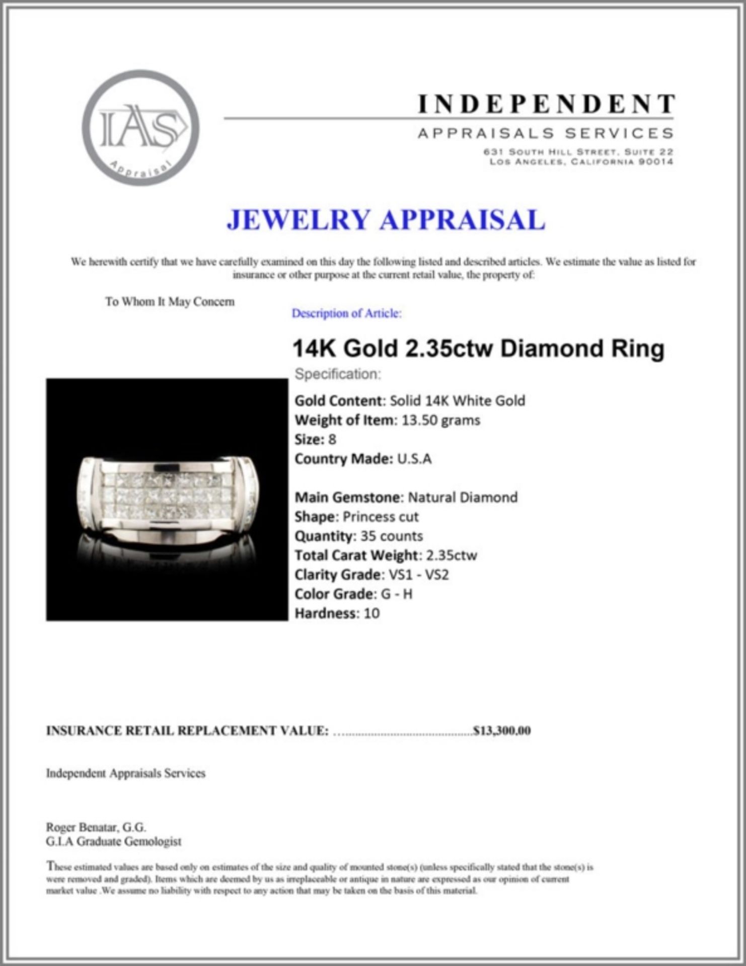 14K Gold 2.35ctw Diamond Ring - Image 4 of 4