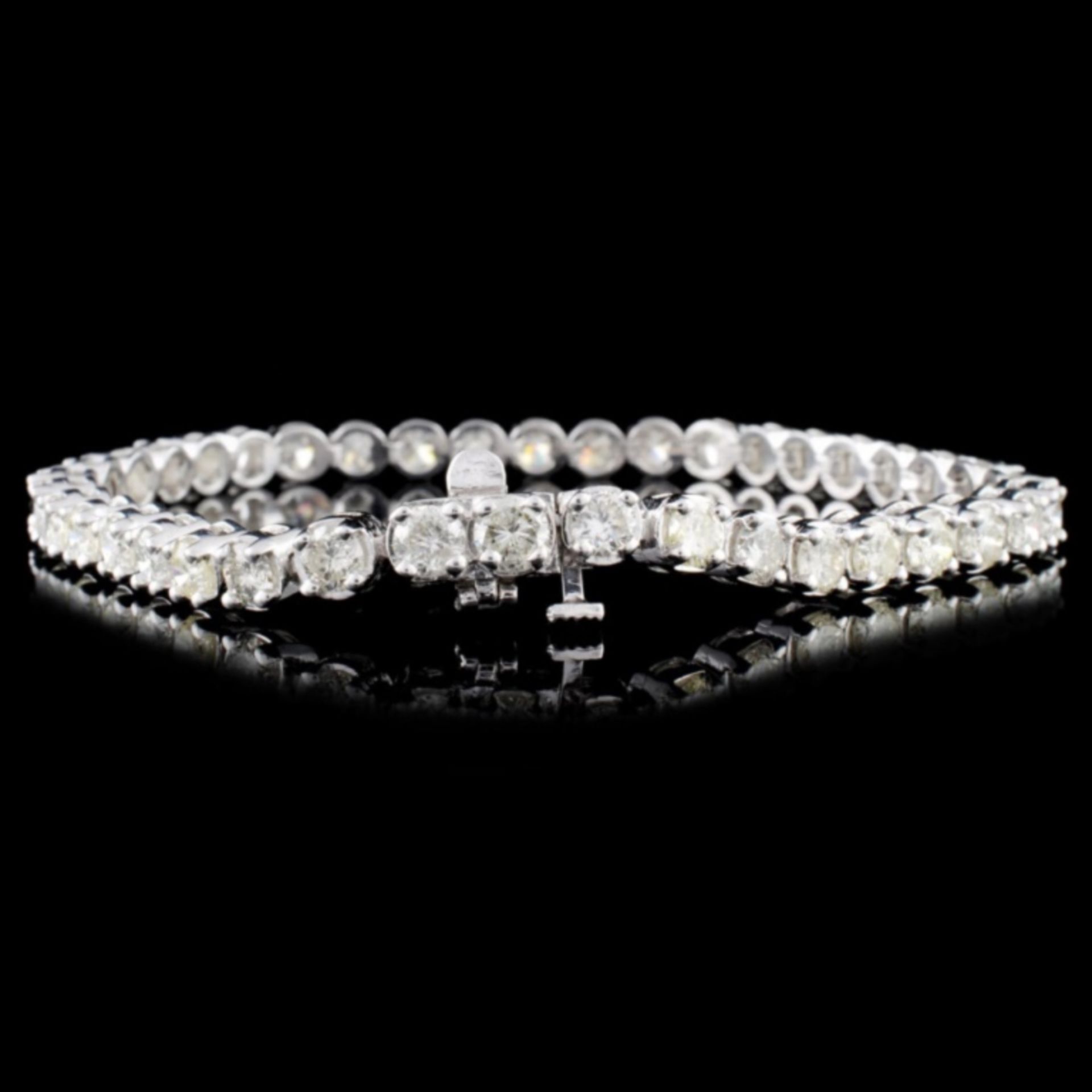 14K White Gold 7.00ctw Diamond Tennis Bracelet - Image 2 of 3