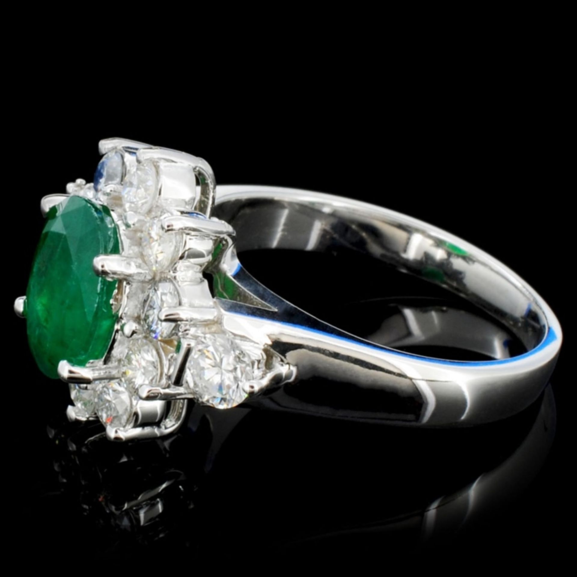 14K Gold 3.00ct Emerald & 1.20ctw Diamond Ring - Image 3 of 4