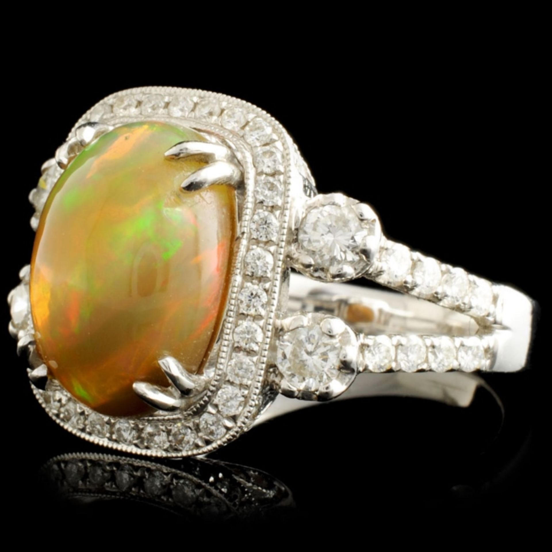 14K Gold 3.18ct Opal & 1.08ctw Diamond Ring - Image 2 of 5