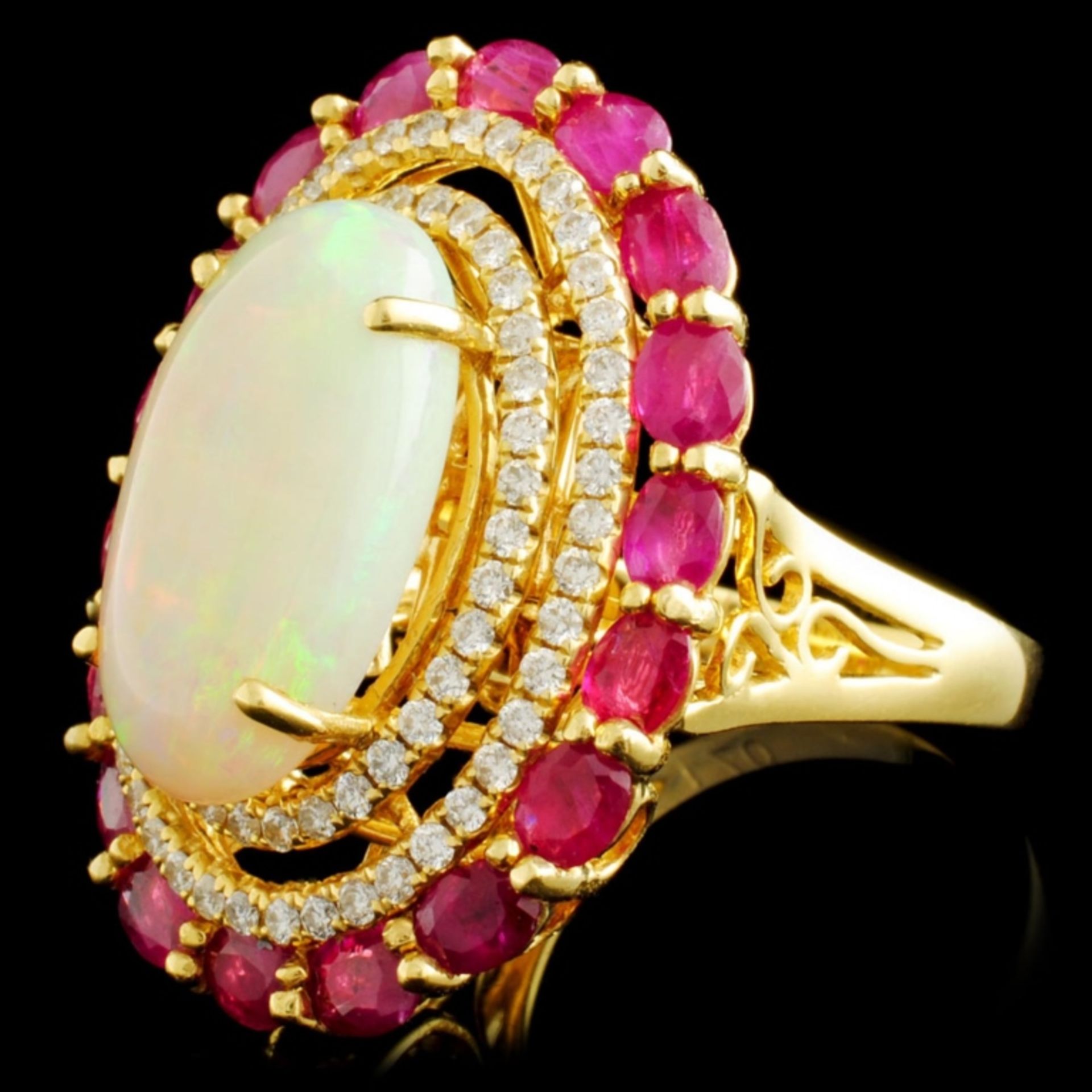 18K Gold 5.27ct Opal & 0.72ctw Diamond Ring - Image 2 of 5